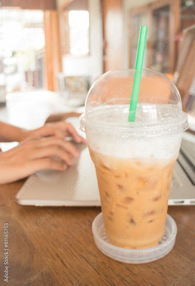 Internet serving at espresso shop Internet serving at espresso shop