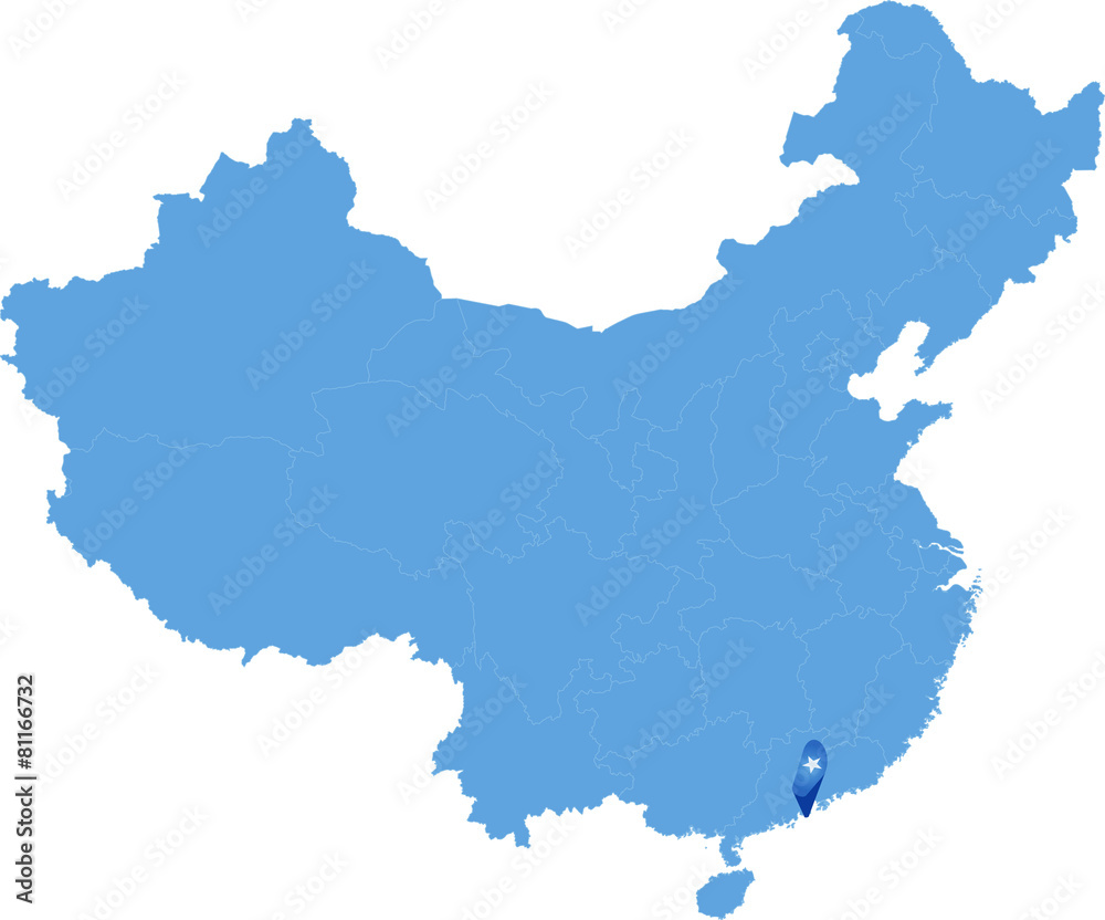 Fototapeta premium Map of People's Republic of China - Macau