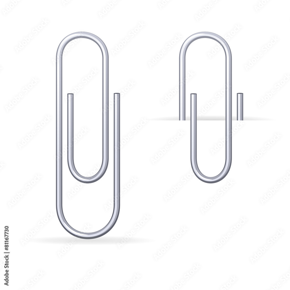 Vector metal, steel clips set Vector metal, steel clips set