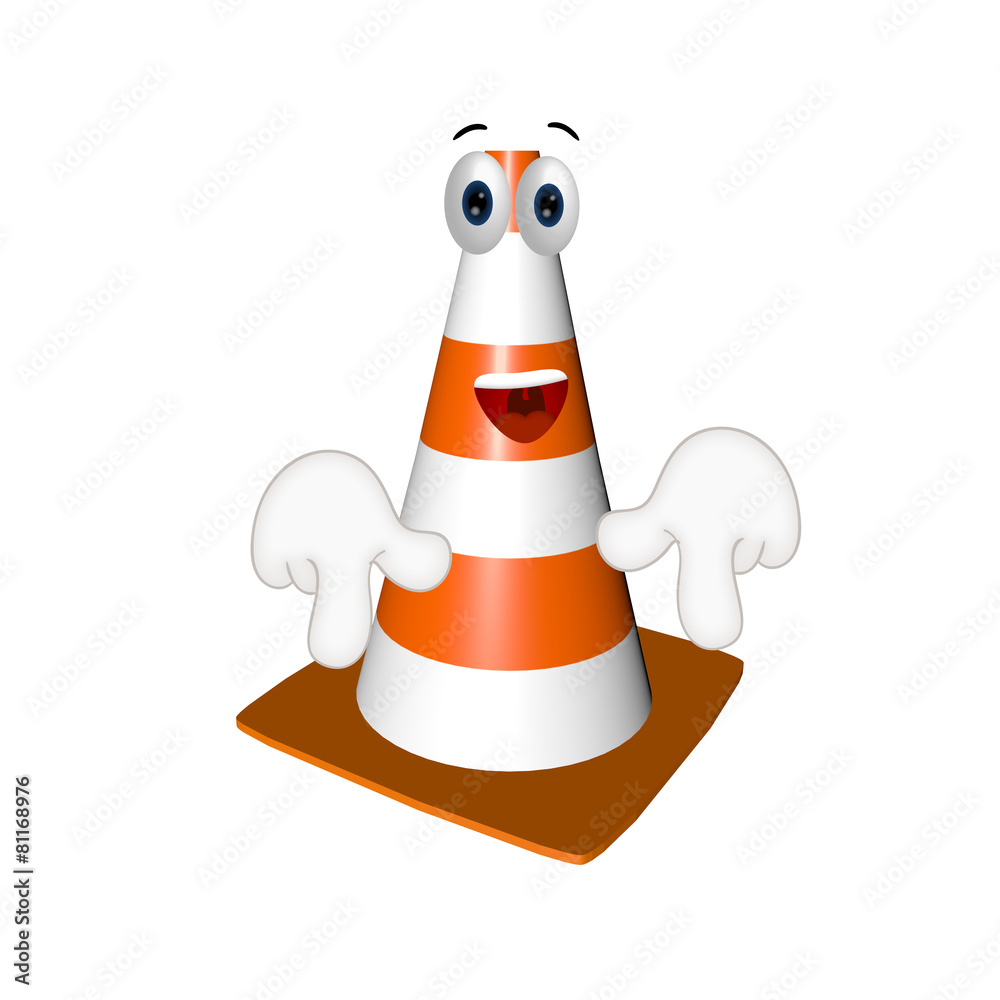 construction cone site wait inactive funny cartoon illustration construction cone site wait inactive funny cartoon illustration