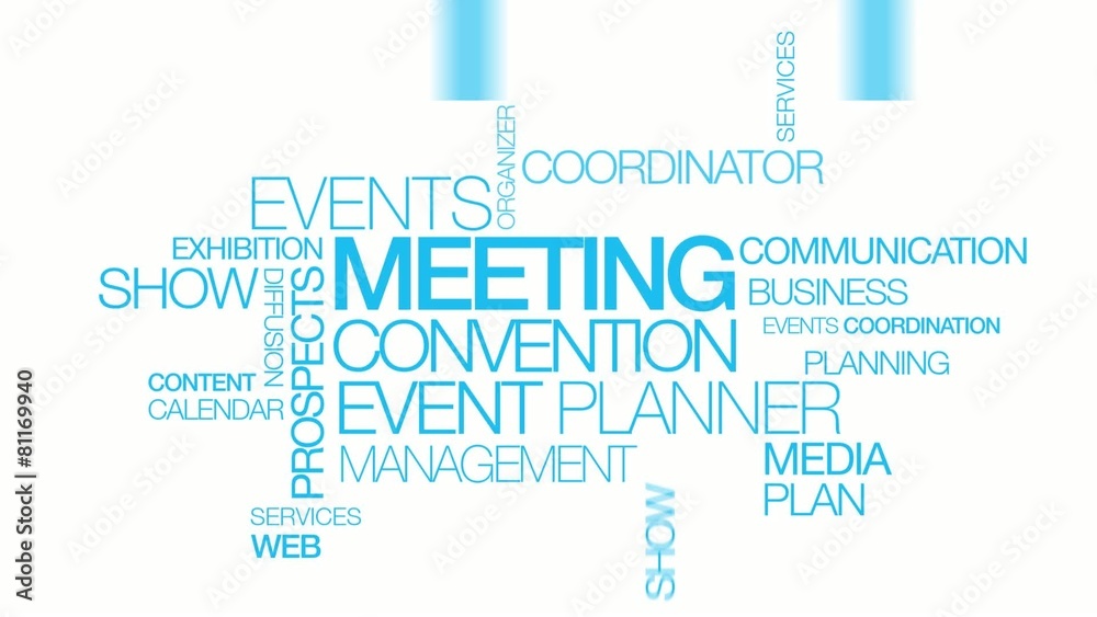 Meeting convention event planner word tag cloud events