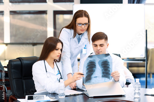 Medical workers working in ...