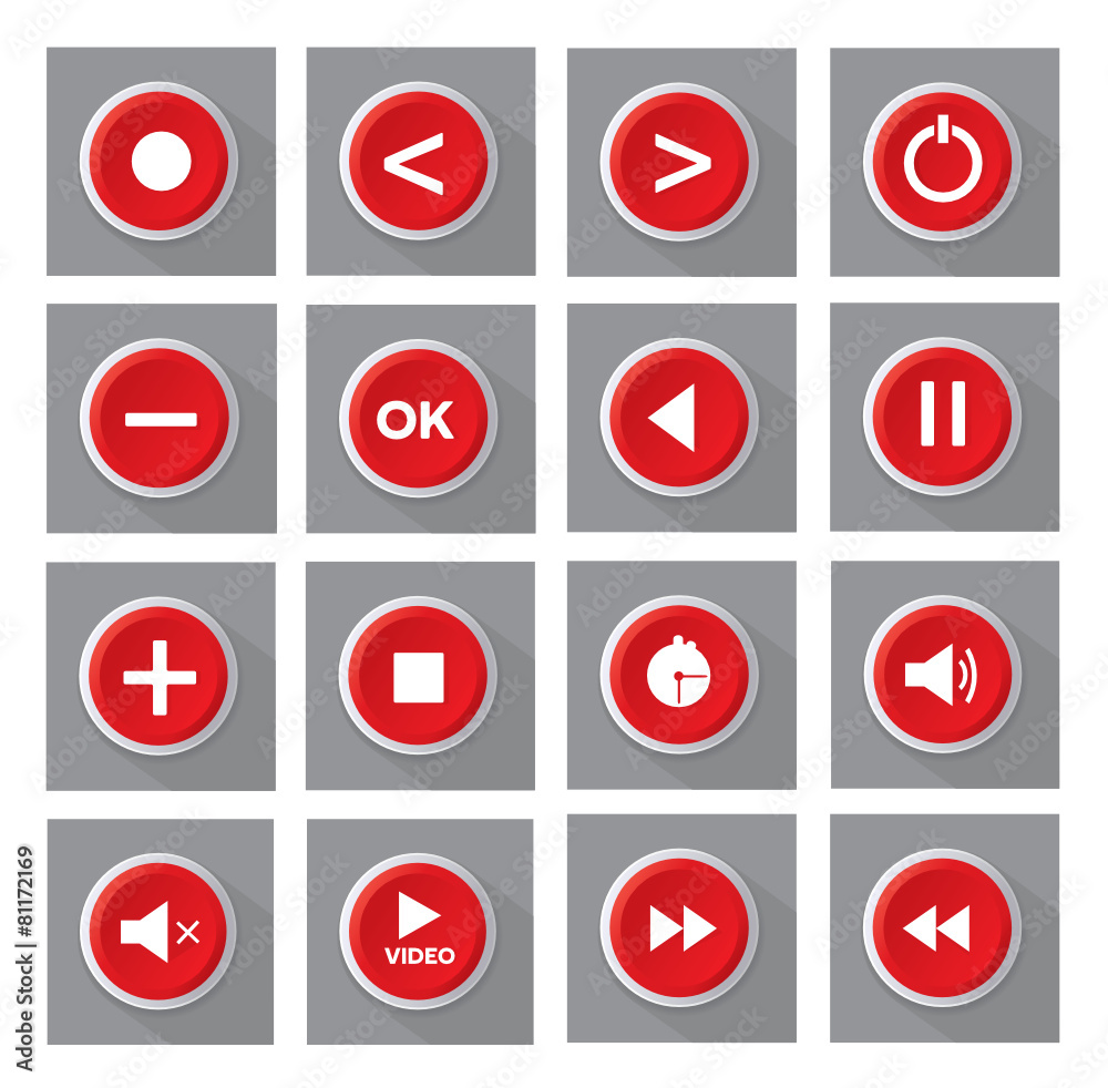red buttons set red buttons set