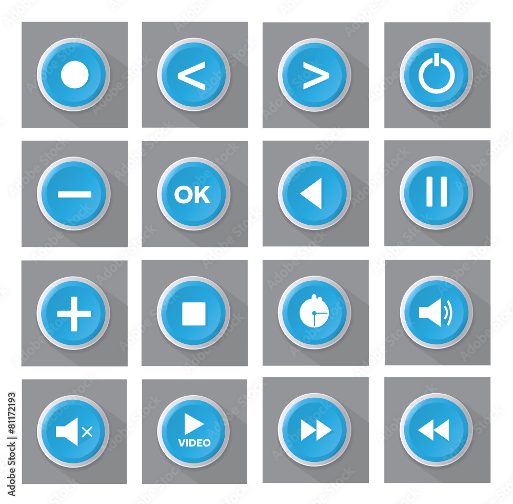 blue buttons set blue buttons set