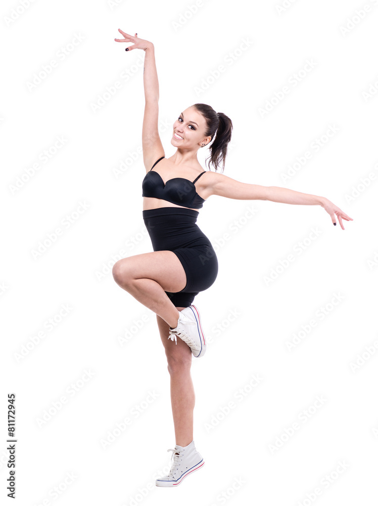 woman gymnast, isolated on white woman gymnast, isolated on white