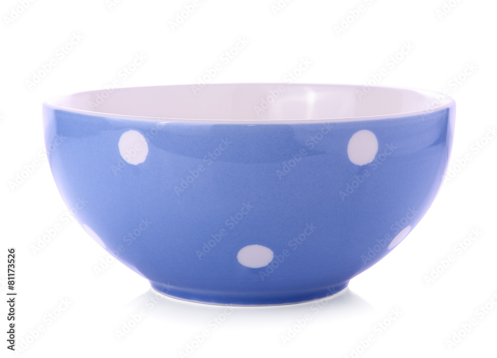 bowl with polka dots on white bowl with polka dots on white