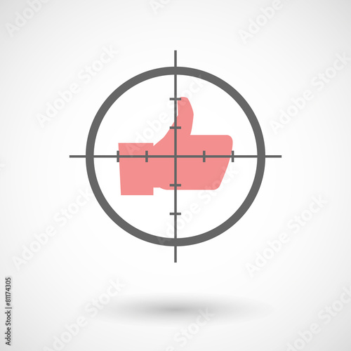 Crosshair icon with a thumb hand