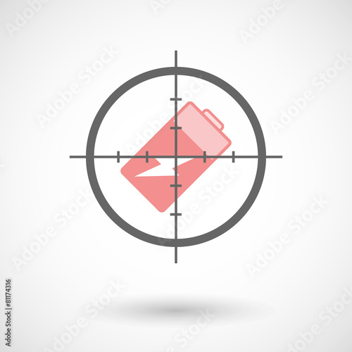 Crosshair icon with a battery