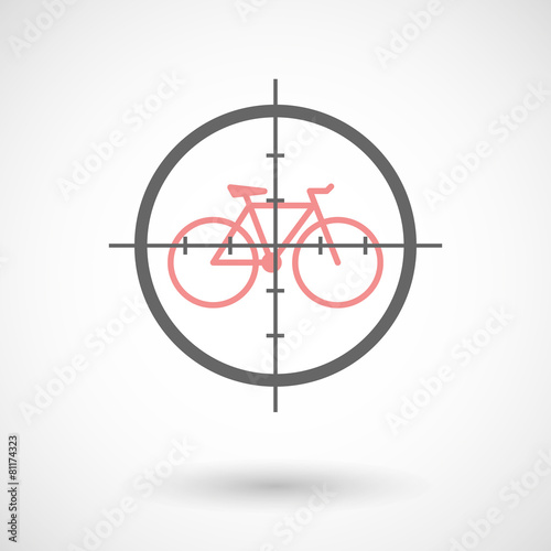 Crosshair icon with a bicycle