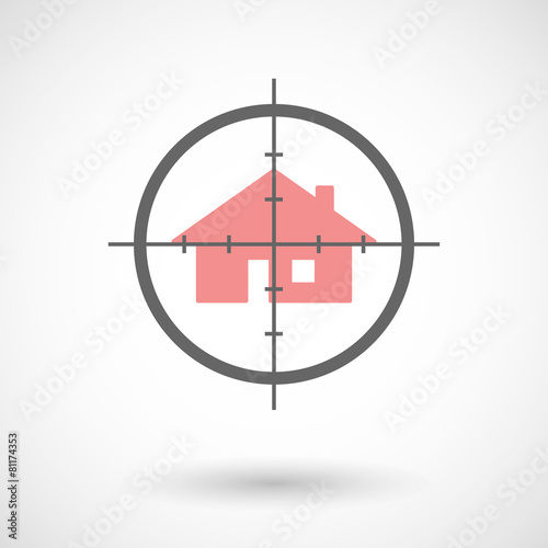Crosshair icon with a house