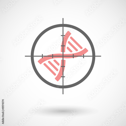 Crosshair icon with a DNA sign