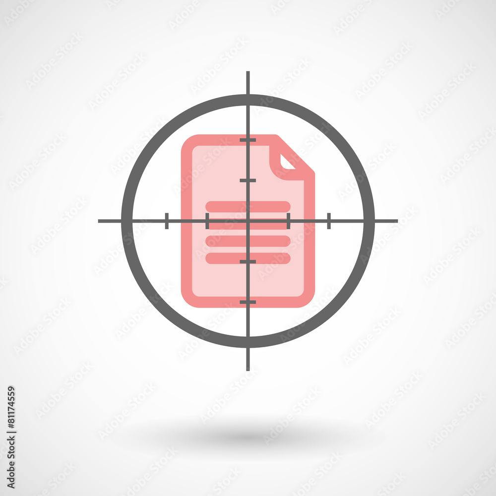 Crosshair icon with a document Crosshair icon with a document