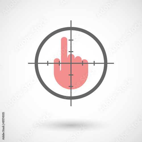 Crosshair icon with a pointing hand