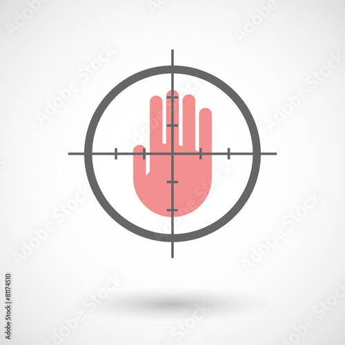 Crosshair icon with a hand