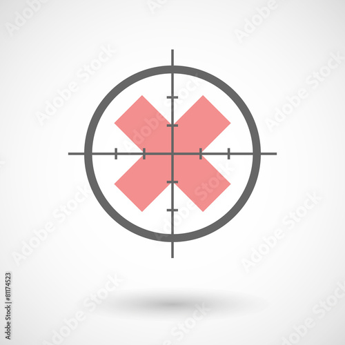 Crosshair icon with an "x" sign