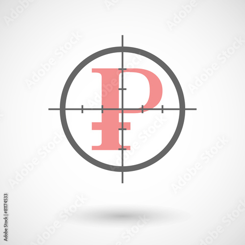Crosshair icon with a ruble sign