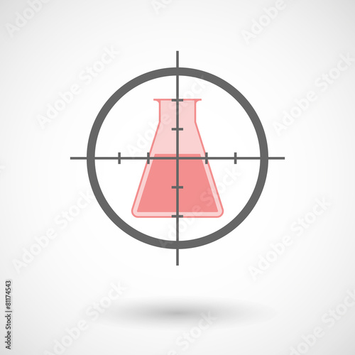 Crosshair icon with a chemical test tube