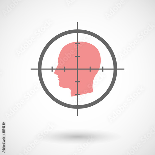 Crosshair icon with a male head