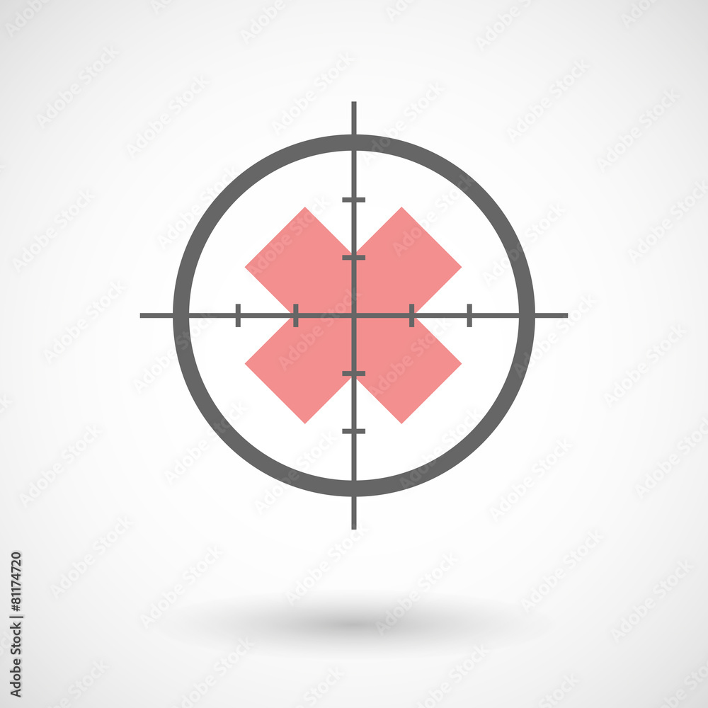 Crosshair icon with an irritating substance sign Crosshair icon with an irritating substance sign