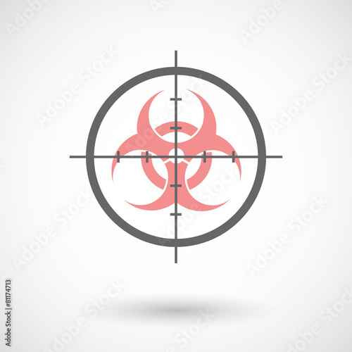 Crosshair icon with a biohazard sign