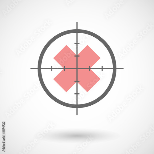 Crosshair icon with an irritating substance sign