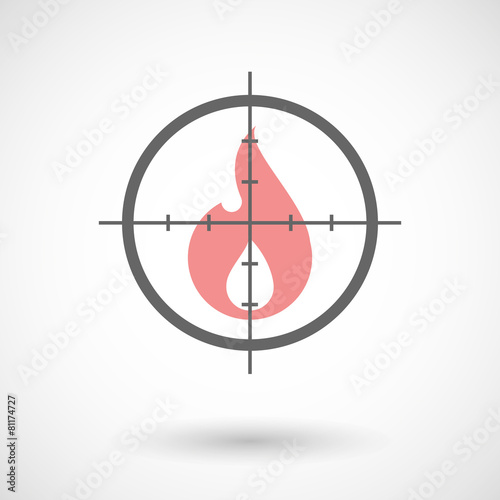 Crosshair icon with a flame