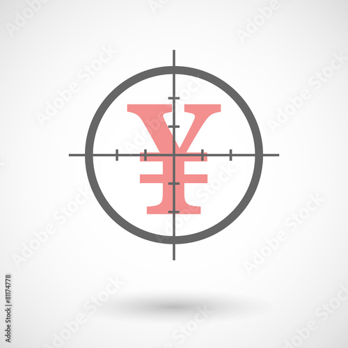 Crosshair icon with a yen sign