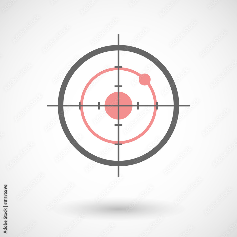 Crosshair icon with an atom Crosshair icon with an atom