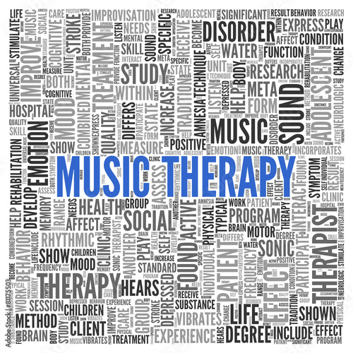 MUSIC THERAPY Concept Word Tag Cloud Design #81175503