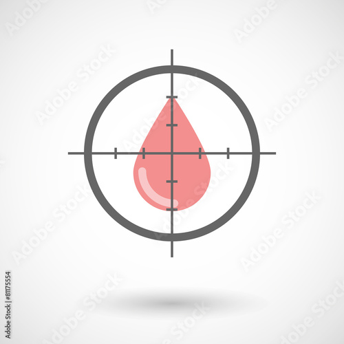 Crosshair icon with a blood drop