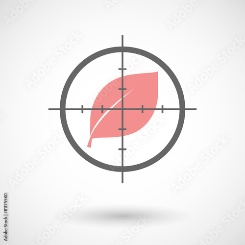 Crosshair icon with a leaf