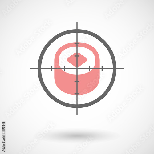 Crosshair icon with a sushi