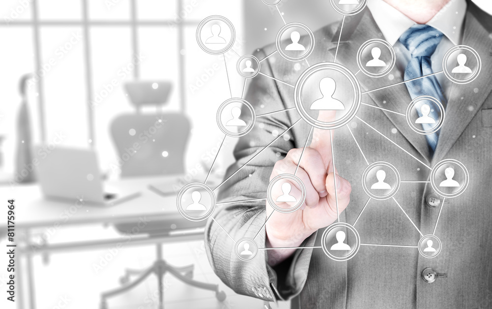 man hand pressing social media icon man hand pressing social media icon
