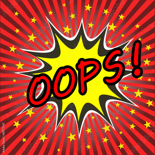 oops comic speech bubble