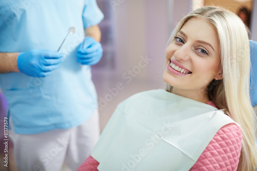 Patient girl in dentist