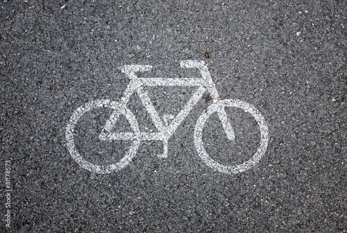 Bike symbol on road background