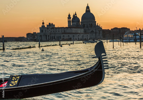 Gondola on Canal Grande with Basilica di Santa Maria della Salut © GoodPics