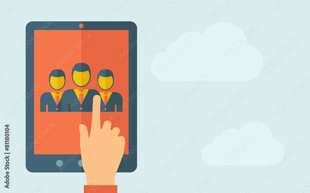 Touch screen tablet with the human icon. Touch screen tablet with the human icon.