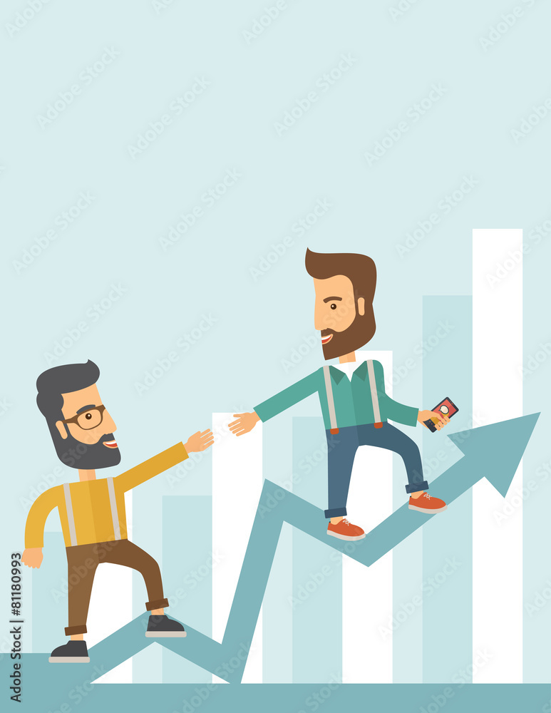 Business man and positive graph Business man and positive graph