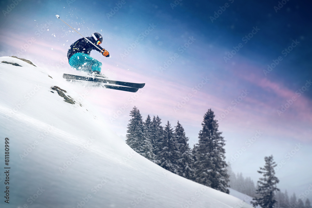 Ski Jump - obrazy, fototapety, plakaty 