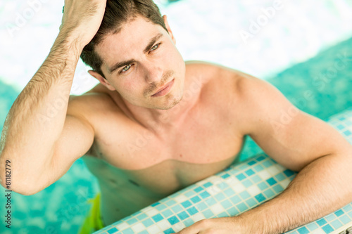 Young man in the pool