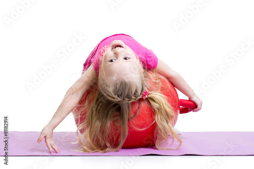 Kid doing fitness exercises