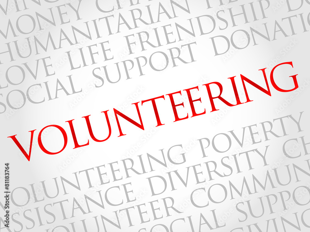 Volunteering word cloud concept Volunteering word cloud concept