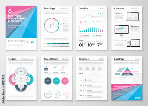 Infographic business brochure templates for data visualization