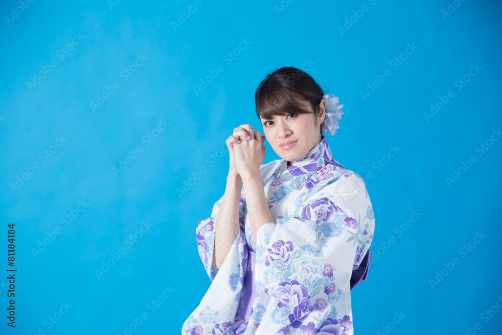浴衣ポートレート(ブルーバック) 浴衣ポートレート(ブルーバック)