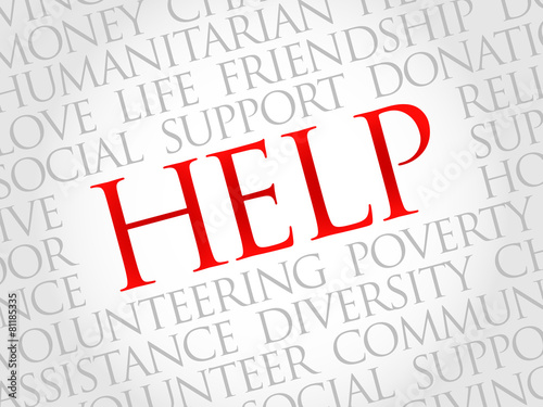 Help word cloud concept