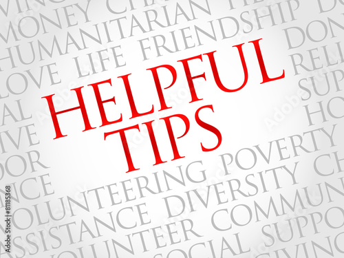 Helpful tips word cloud concept