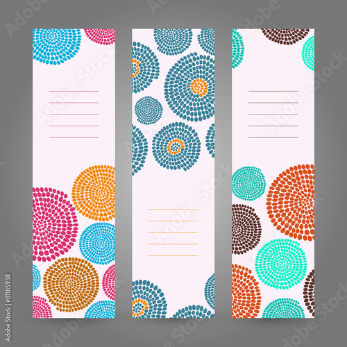 Set of Vertical Colorful Banners. Abstract African ornament.