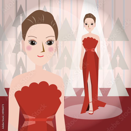 womein in red Mascot cartoon great for any use. Vector EPS10.