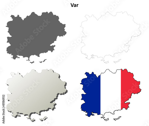 Var (Provence) outline map set